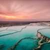 White travertine terraces of Pamukkale in Turkey