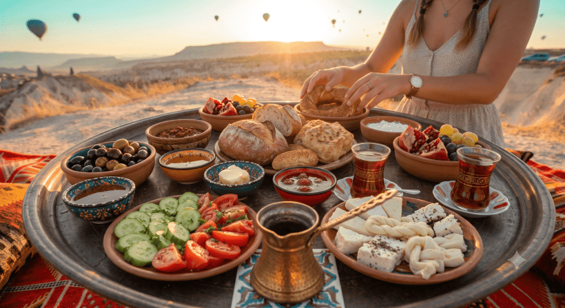 Breakfast with Hot Air Balloon Views in Cappadocia Breakfast with Hot Air Balloon Views in Cappadocia